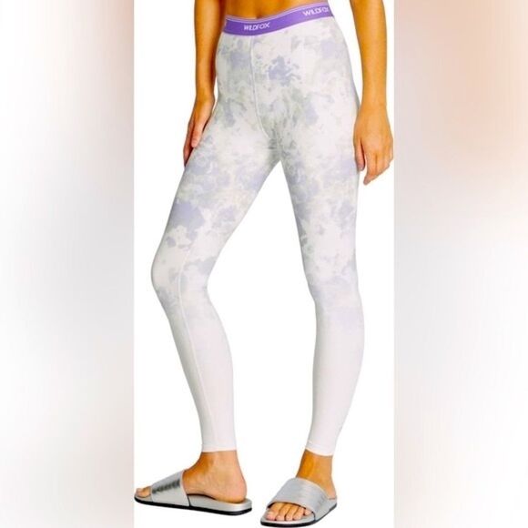 Wildfox Ombré Tie Dye Floral High Waist Purple White Leggings 7/8 Size XL - Picture 1 of 10
